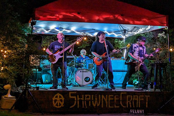 Band Felony playing on the ShawneeCraft outdoor stage