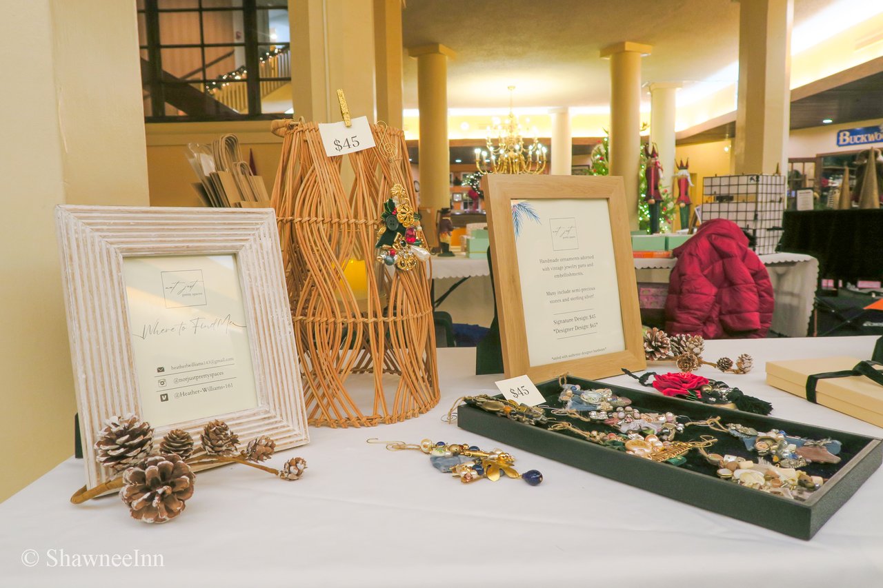 Table display of locally made crafts